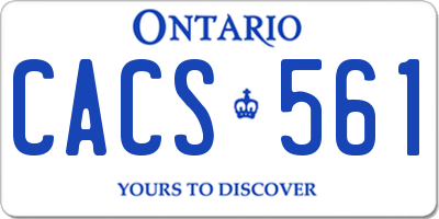 ON license plate CACS561