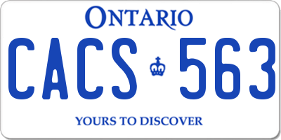 ON license plate CACS563