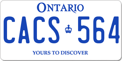 ON license plate CACS564