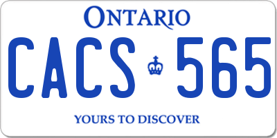 ON license plate CACS565