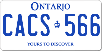 ON license plate CACS566