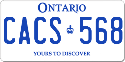 ON license plate CACS568