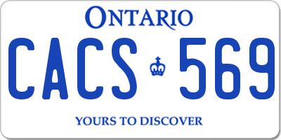 ON license plate CACS569