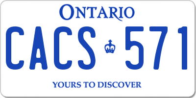 ON license plate CACS571