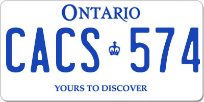 ON license plate CACS574