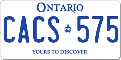 ON license plate CACS575