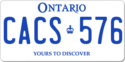 ON license plate CACS576