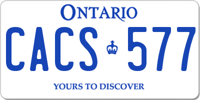 ON license plate CACS577