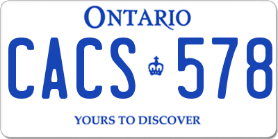 ON license plate CACS578