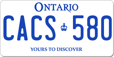 ON license plate CACS580