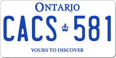 ON license plate CACS581