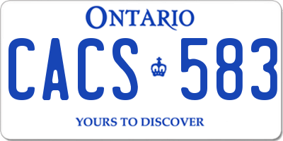 ON license plate CACS583