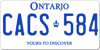 ON license plate CACS584