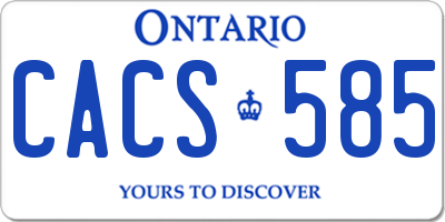 ON license plate CACS585