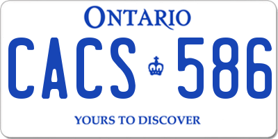 ON license plate CACS586