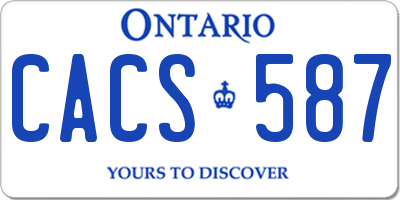 ON license plate CACS587