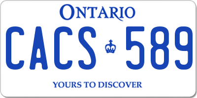 ON license plate CACS589