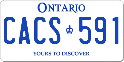 ON license plate CACS591