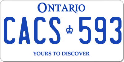 ON license plate CACS593