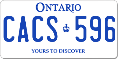 ON license plate CACS596