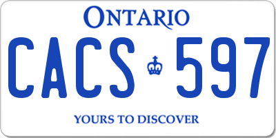 ON license plate CACS597