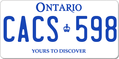 ON license plate CACS598