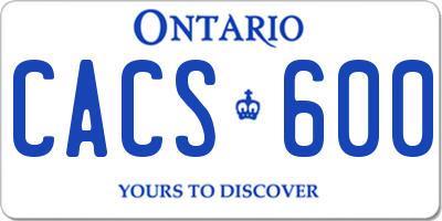 ON license plate CACS600