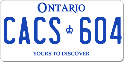 ON license plate CACS604