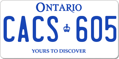 ON license plate CACS605