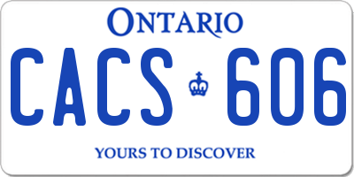 ON license plate CACS606