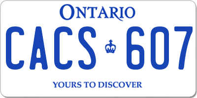 ON license plate CACS607