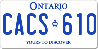 ON license plate CACS610