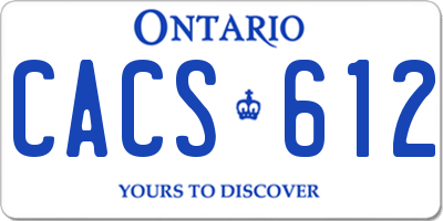 ON license plate CACS612