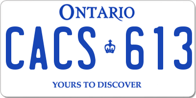 ON license plate CACS613