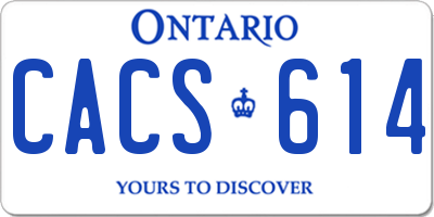 ON license plate CACS614