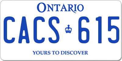 ON license plate CACS615