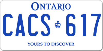 ON license plate CACS617