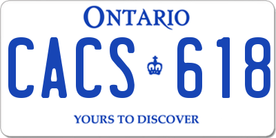 ON license plate CACS618