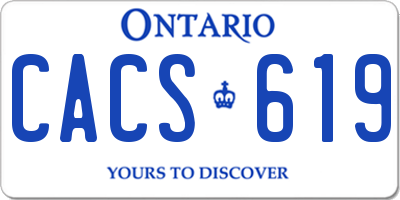 ON license plate CACS619