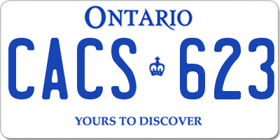 ON license plate CACS623