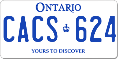 ON license plate CACS624