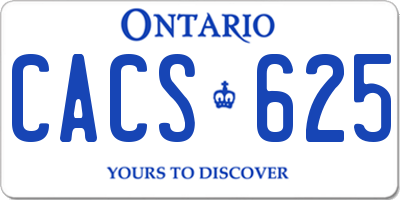 ON license plate CACS625