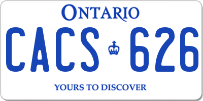 ON license plate CACS626