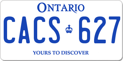 ON license plate CACS627