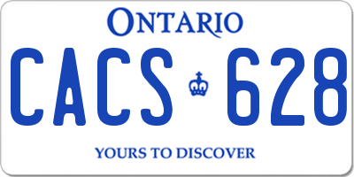 ON license plate CACS628