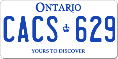 ON license plate CACS629