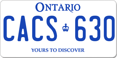 ON license plate CACS630