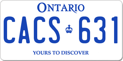 ON license plate CACS631