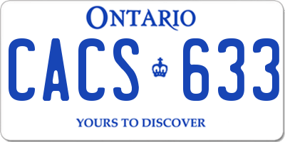 ON license plate CACS633