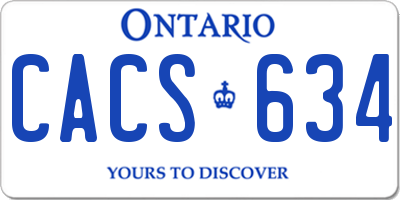 ON license plate CACS634